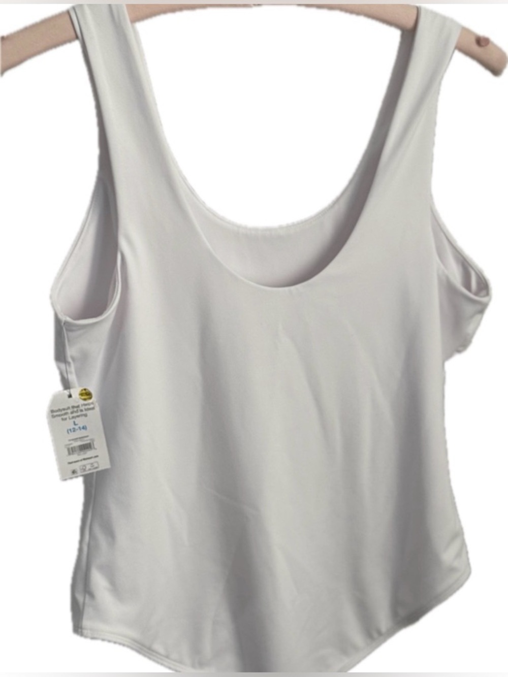 Time & Tru White Tank Top Bodysuit | Size L (12–14) | NWT